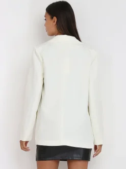 New La Modeuse Veste blazer oversize à poches Ecru