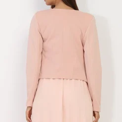 Online La Modeuse Veste courte rose sans col Rose clair Roseclair