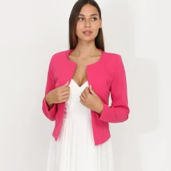Discount La Modeuse Veste courte sans col Fuchsia