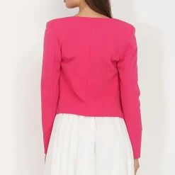 Discount La Modeuse Veste courte sans col Fuchsia