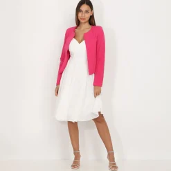 Discount La Modeuse Veste courte sans col Fuchsia