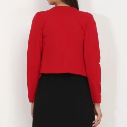 Hot La Modeuse Veste courte sans col Rougefoncé