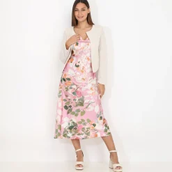 Sale La Modeuse Veste courte sans col Beige