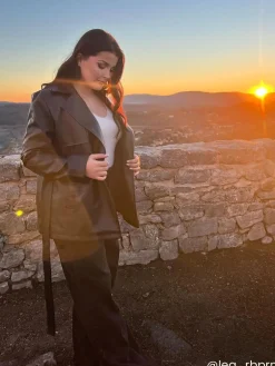 New La Modeuse Veste croisée en simili à nouer Noir