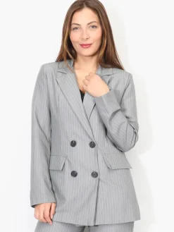La Modeuse Veste de costume à rayures Grisclair