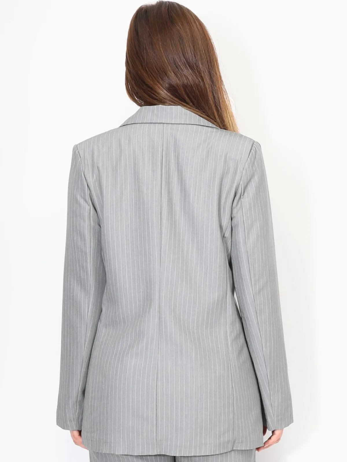 La Modeuse Veste de costume à rayures Grisclair