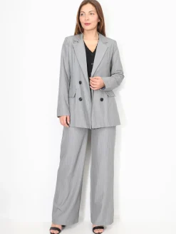 La Modeuse Veste de costume à rayures Grisclair