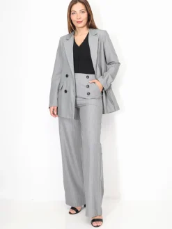 La Modeuse Veste de costume à rayures Grisclair
