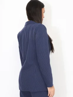 Outlet La Modeuse Veste de costume à rayures Bleu