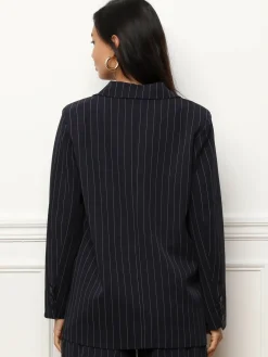 La Modeuse Veste de costume avec rayures BleuMarine