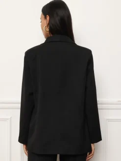 Discount La Modeuse Veste de costume oversize à col châle Noir