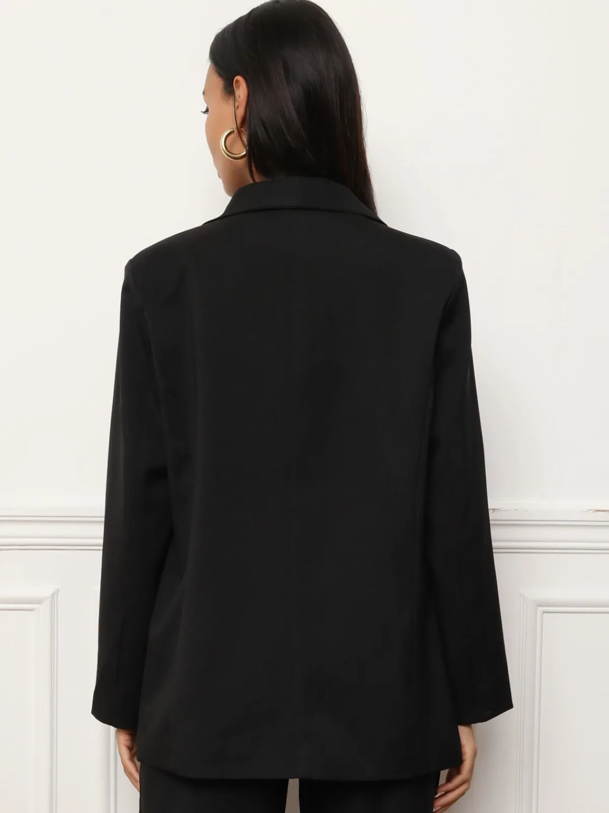 Discount La Modeuse Veste de costume oversize à col châle Noir