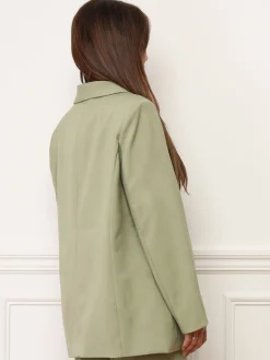 Hot La Modeuse Veste de costume oversize à col châle VertOlive