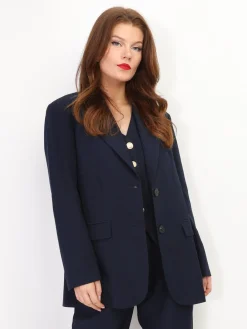 Outlet La Modeuse Veste de costume oversize BleuMarine
