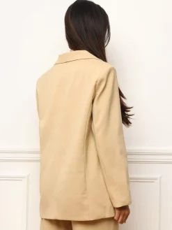 Sale La Modeuse Veste de costume oversize à col châle Beige
