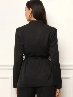 Clearance La Modeuse Veste de tailleur avec ceinture Noir