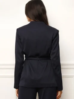 New La Modeuse Veste de tailleur avec ceinture BleuMarine