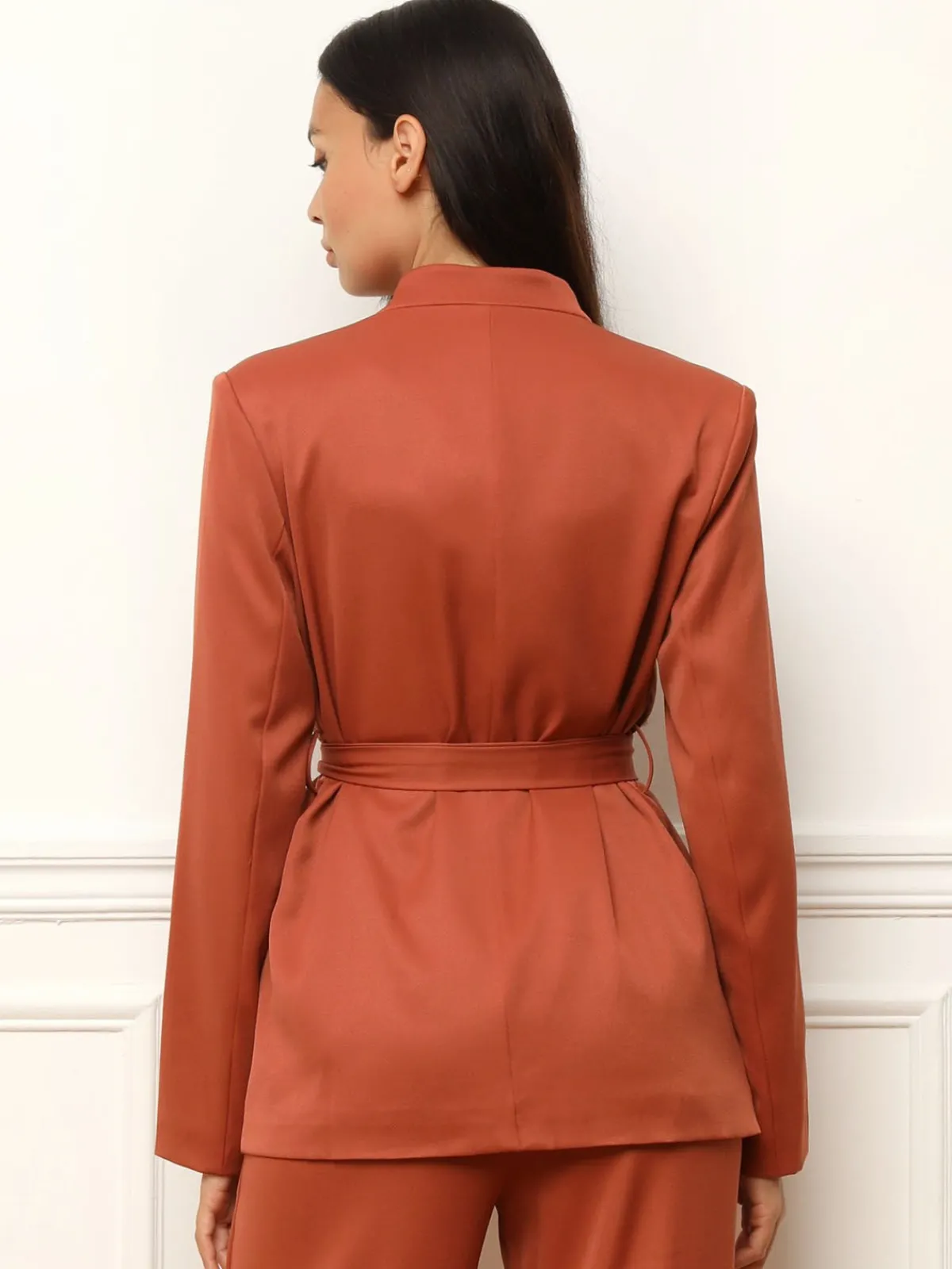 Online La Modeuse Veste de tailleur avec ceinture Terracotta