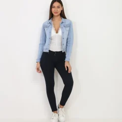 Best La Modeuse Veste en jean Bleu
