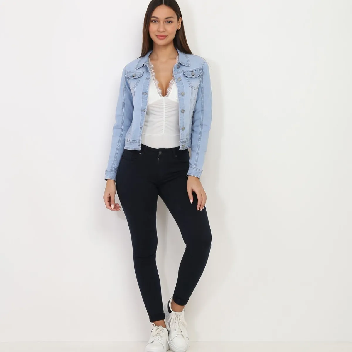 Best La Modeuse Veste en jean Bleu