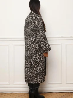 Best La Modeuse Veste longue fluide à imprimé animal Léopard