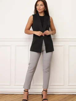 Outlet La Modeuse Veste sans manches Noir