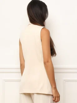 Outlet La Modeuse Veste sans manches Beige