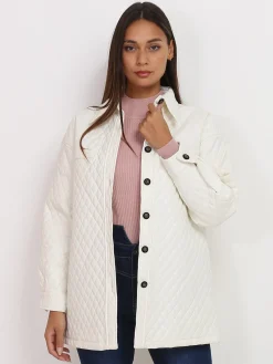Outlet La Modeuse Veste surchemise matelassée Blanc