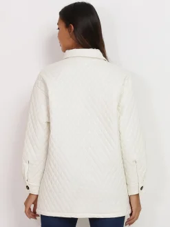 Outlet La Modeuse Veste surchemise matelassée Blanc