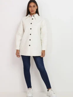 Outlet La Modeuse Veste surchemise matelassée Blanc