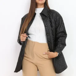 Best La Modeuse Veste surchemise matelassée Noir
