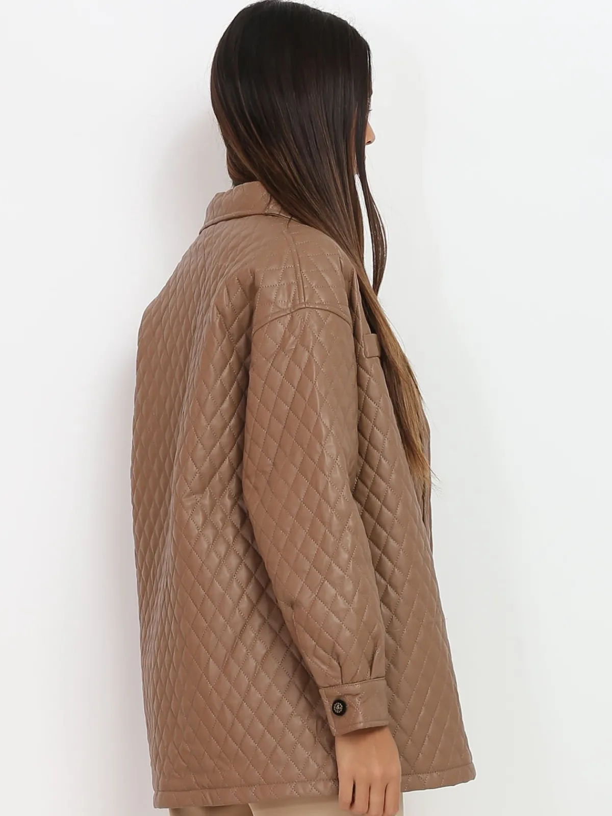 Best La Modeuse Veste surchemise matelassée Taupe