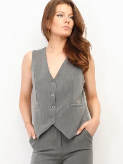 Clearance La Modeuse Veston cintré à boutons Gris