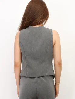 Clearance La Modeuse Veston cintré à boutons Gris