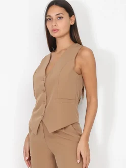 Clearance La Modeuse Veston cintré à boutons Camel