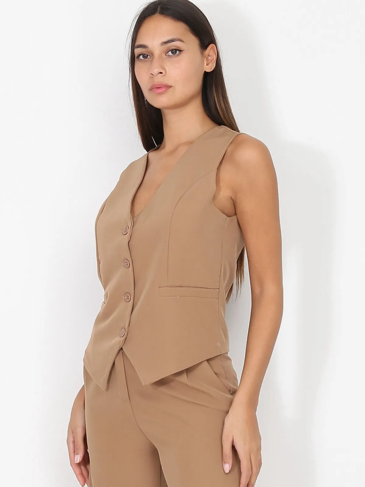 Clearance La Modeuse Veston cintré à boutons Camel