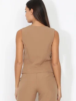 Clearance La Modeuse Veston cintré à boutons Camel