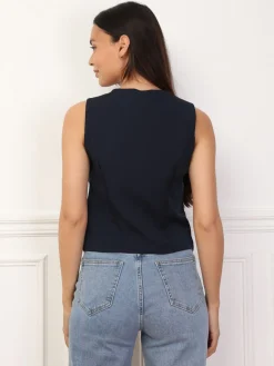 New La Modeuse Veston cintré à boutons BleuMarine