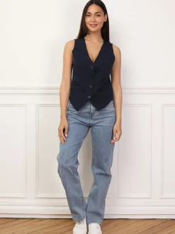 New La Modeuse Veston cintré à boutons BleuMarine