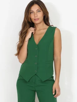 Discount La Modeuse Veston cintré à boutons Vert