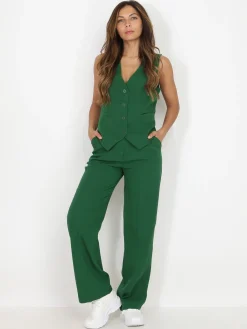 Discount La Modeuse Veston cintré à boutons Vert