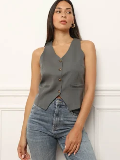 New La Modeuse Veston cintré et boutonné Gris