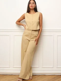Discount La Modeuse Veston court à boutons marbrés Beige